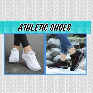 Assorted styles of athletic shoes